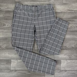 Express Columnist Houndstooth Skinny Leg Pants Black White sz 2